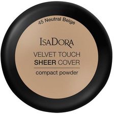 Zdjęcie IsaDora Velvet Touch Sheer Cover Compact Powder Puder w kompakcie 45 Neutral Beige 7,5g - Tuszyn