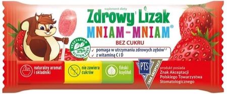 Zdrowy Lizak Mniam-Mniam o smaku truskawkowym 1 szt