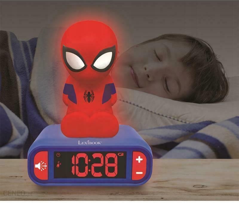 Lampka Nocna Spiderman Budzik Zegar 3D Figurka