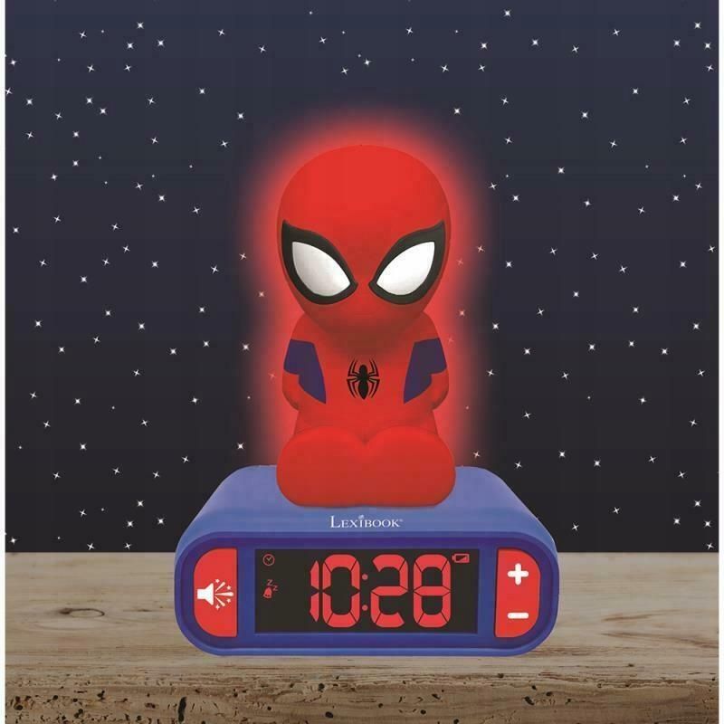 Lampka Nocna Spiderman Budzik Zegar 3D Figurka