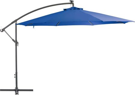 vidaXL Parasol wiszący z aluminiowym słupkiem, 350 cm, niebieski