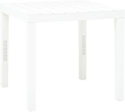 vidaXL Stół ogrodowy, biały, 78 x 78 x 72 cm, plastikowy