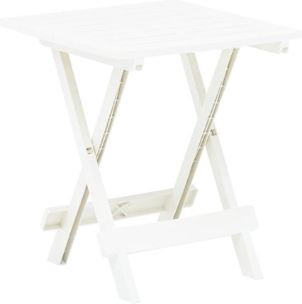 vidaXL Składany stolik ogrodowy, biały, 45x43x50 cm, plastikowy