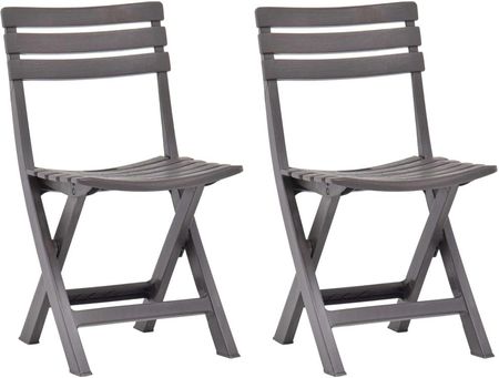 vidaXL Składane krzesła ogrodowe, 2 szt., plastikowe, mokka
