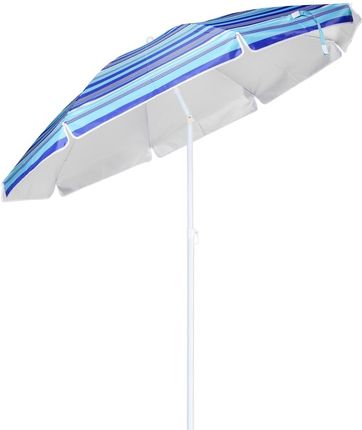 HI Parasol plażowy, 200 cm, niebieski w pasy
