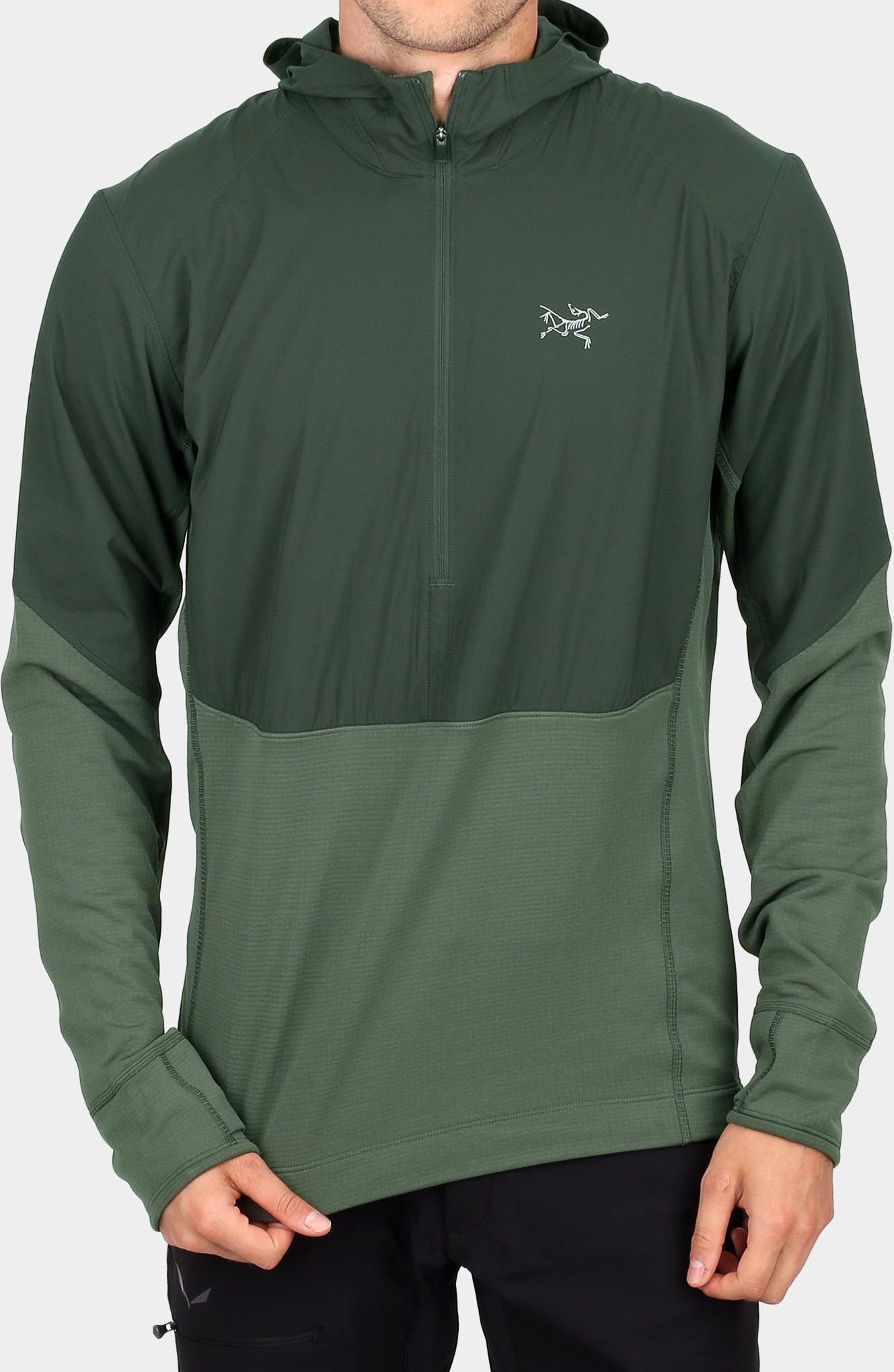 Bluza do biegania Arcteryx Aptin Zip Hoody - conifer-L - Ceny i 