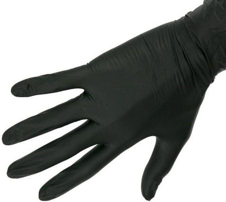 Rękawiczki jednorazowe nitrylowe bezpudrowe rozmiar m czarne 100szt black olive