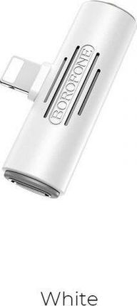 Borofone Adapter USB Borofone Borofone - adapter złącza Lightning na 1x Lightning 1x Audio Jack 3.5 mm, biały (BFOBV7W)