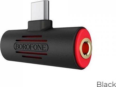 Borofone Adapter USB Borofone Borofone - adapter złącza USB-C na 1x USB-C 1x Audio Jack 3.5 mm, czarny (BFOBV8CB)