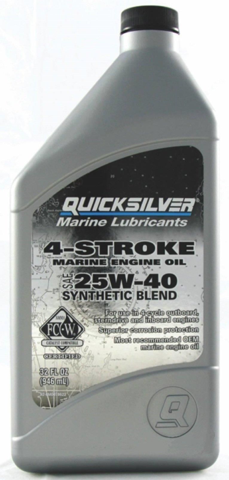 Olej Silnikowy Quicksilver 4-Stroke Marine Oil Synthetic Blend 25W-40 ...