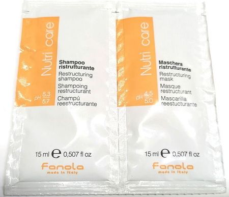 Fanola Nutri Care Próbka Szampon 15ml+Maska 15ml