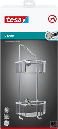Tesa Draad Półka/koszyk narożny pod prysznic, mocowany bez wiercenia (40223)