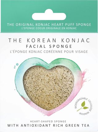 The Konjac Sponge Company Premium Gąbka Do Twarzy Z Zieloną Herbatą Serce 