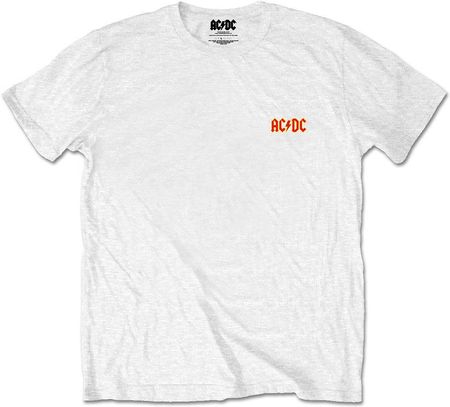 AC/DC Unisex Tee Logo White (Back Print/Retail Pack) S