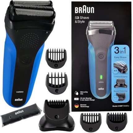 Braun Series 3 Shave&Style 310BT 3-in-1 Electric Shaver, Wet and Dry Razor  for Men with Precision Beard Trimmer and 5 Combs, Rechargeable and Cordless  Shaver, Black/Blue