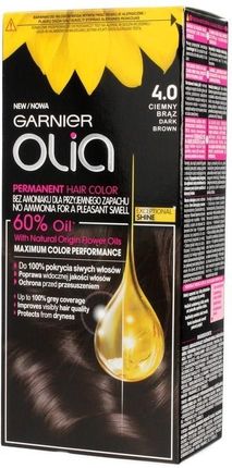 Garnier Olia farba do włosów bez amoniaku 4.0 Ciemny brąz