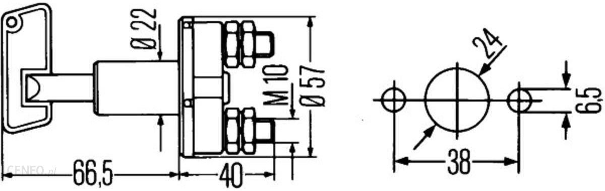 Główny wyłącznik prądu, akumulator HELLA 6EK 002 843-051