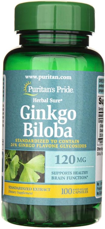 Puritans Pride Ginkgo Biloba Standaryzowana 120 Mg 100 Kaps Opinie