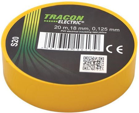 Tracon Electric Taśma Izolacyjna 20Mx18Mm Żółty