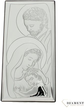 Obrazek srebrny z wizerunkiem Świętej Rodziny prostokąt