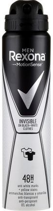 Rexona Antyperspirant W Sprayu Invisible Black+White Clothes Deodorant Spray 200Ml