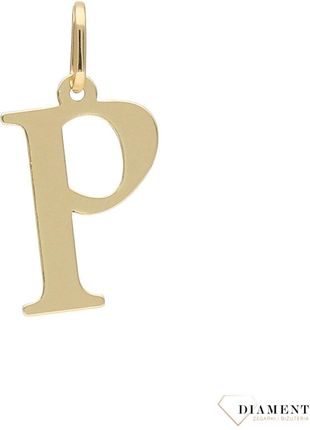 Złota zawieszka literka P 3 cm