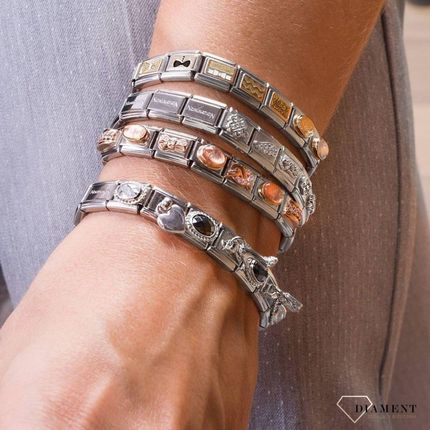 NOMINATION リンクブレスレット Nomination - Link 18K zawieszka złoto 'Tao Słońce i Księżyc