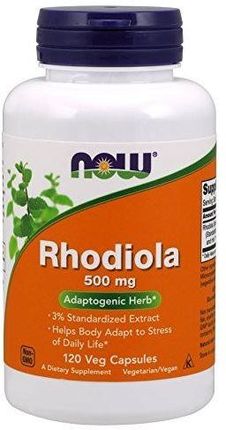 Kapsułki Now Foods Rhodiola Rosea Różeniec Górski 500Mg Z 3% Rosavinu 120 szt.