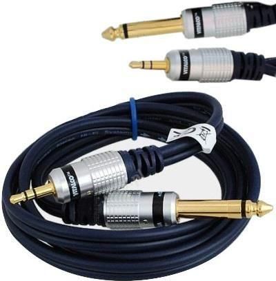 Kabel wtyk AUX Jack Stereo 3,5 / Jack Mono 6,3 VITALCO MK67 3m