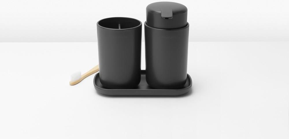 Brabantia zestaw akcesoriów łazienkowych ReNew ciemnoszary 3 szt. - zdjęcie 1 Brabantia zestaw akcesoriów łazienkowych ReNew ciemnoszary 3 szt.
