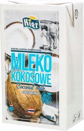 Mleko Mleczko Kokosowe 100% Naturalne Kier 1l