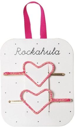Rockahula Kids Wsuwki Do Włosów Glitter Heart Neon Pink