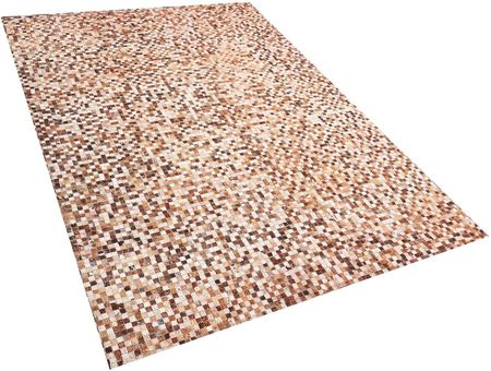 Beliani Dywan nowoczesny patchwork geometryczny 140x200 cm brązowy Torul