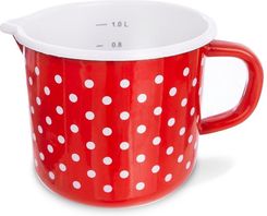 Zdjęcie ORION KUBEK EMALIOWANY RETRO 1,2L CZERWONY W GROCHY - Czempiń