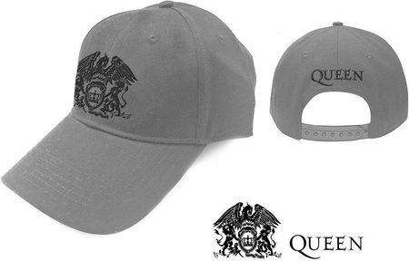 Queen Unisex Baseball Cap Black Classic Crest Grey