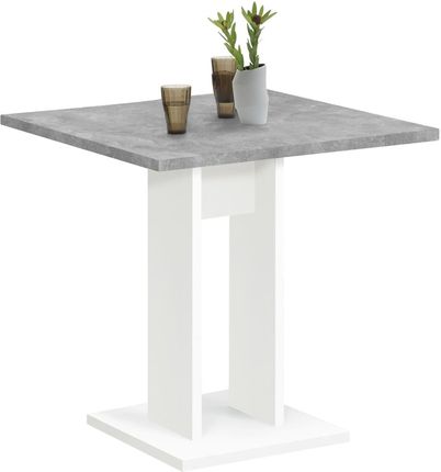 FMD Stół jadalniany, 70 cm, betonowy szary i biały 428691