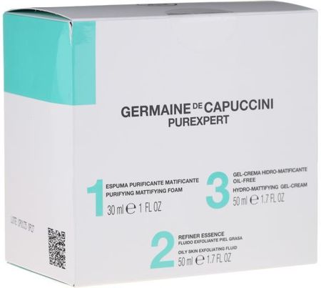 germaine de capuccini Zestaw Purexpert Special Set 123 Oily pianka 30Ml + Fluid 50Ml + żel do twarzy 50Ml