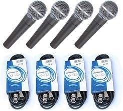 Shure SM 58 LCE - zestaw 4 mikrofonów + kable