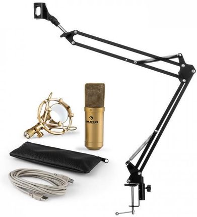 Auna Mic-900G Usb Zestaw V3 Mikrofon Pojemnościowy Ramię Sterujące Nerka Złoty