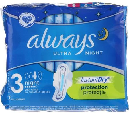 Always Podpaski Ultra Night Instant Dry Protection 7 Szt