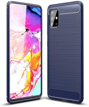 Hurtel Carbon Case Elastyczne Etui Pokrowiec Samsung Galaxy A71 Niebieski