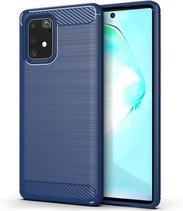 Hurtel Carbon Case Elastyczne Etui Pokrowiec Samsung Galaxy S10 Lite Niebieski