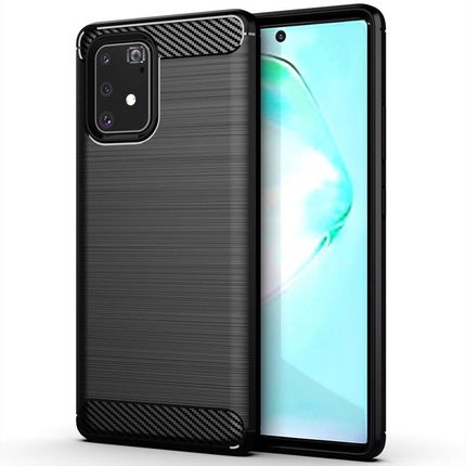 Hurtel Carbon Case elastyczne etui pokrowiec Samsung Galaxy S10 Lite czarny 