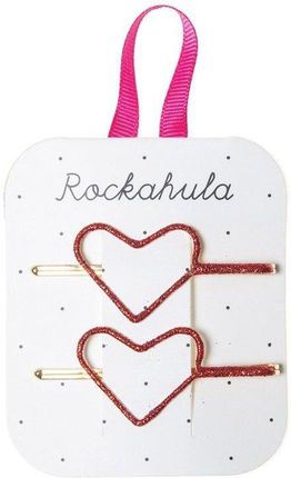 Rockahula Kids Wsuwki Do Włosów Glitter Heart Red
