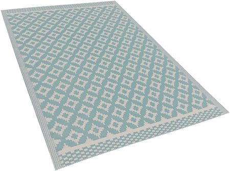 Beliani Wzorzysty dywan zewnętrzny z tworzywa z recyklingu 120 x 180 cm zielony Thane