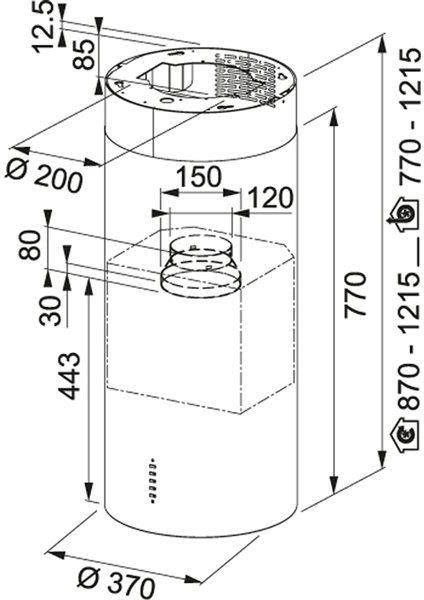 Okap Franke Tube Plus FTU PLUS 3707 I XS Stal szlachetna