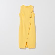 Mohito - Dopasowana sukienka z ozdobnymi guzikami - Yellow - Ceny i opinie  