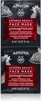 Apivita Express Beauty Pomegranate Maseczka Rewitalizująca I Rozjaśniająca 2 X 8 Ml
