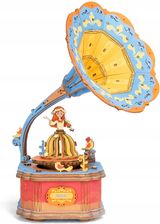 Robotime Drewniany Model Puzzle Pozytywka Gramofon