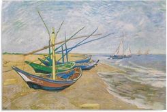 Obraz na płótnie Canvas Reprodukcja obrazu V. van Gogha Łodzie rybackie na plaży w Saintes Maries de la Mer